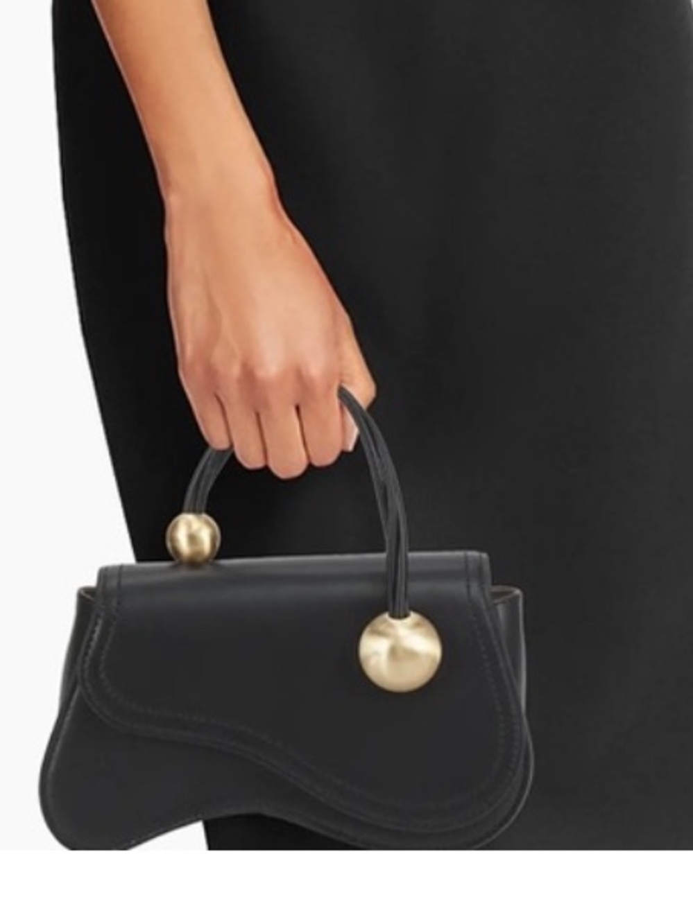 cult gaia Black Leather Crossbody Bag with Gold Hardware - Picture 7 of 11